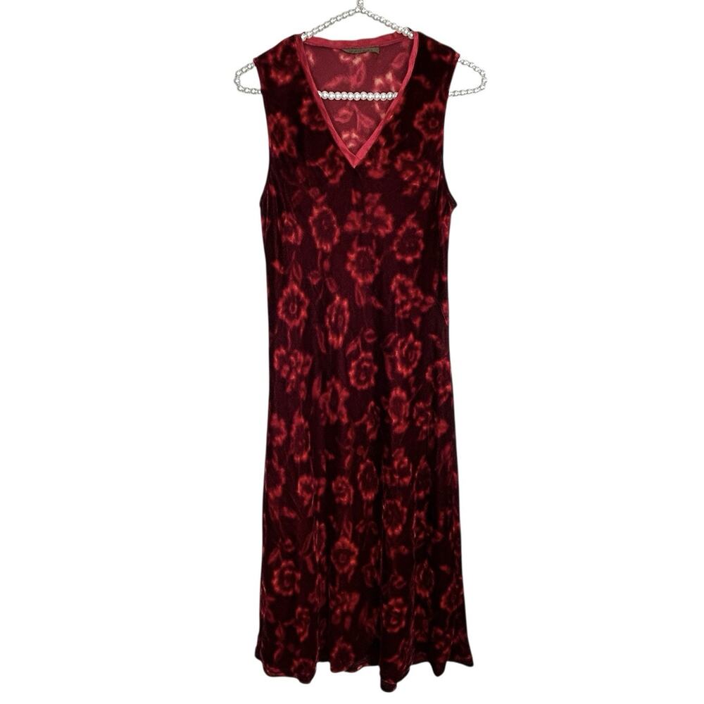 Harari Fairy Goth Y2k Velvet Floral Dress Women Small‎ Midi Designer Luxury Boho